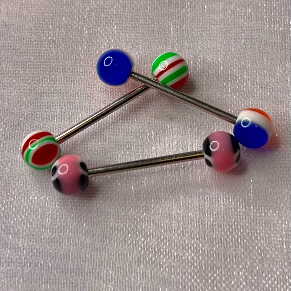 Colorful Barbell Piercing Set 1 for $7 three for $16